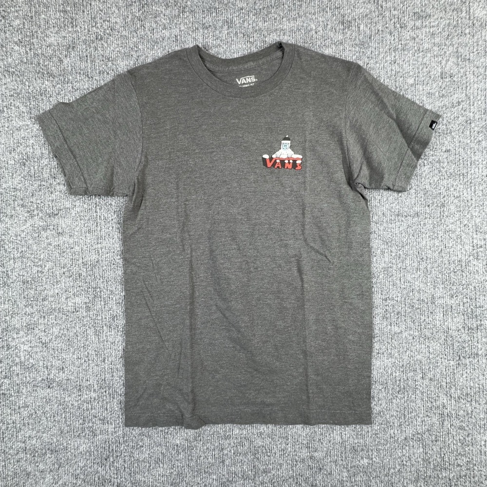 Vans Shirt Mens Small Gray Yeti Christmas Vans-Tastic Skateboard Graphic Tee